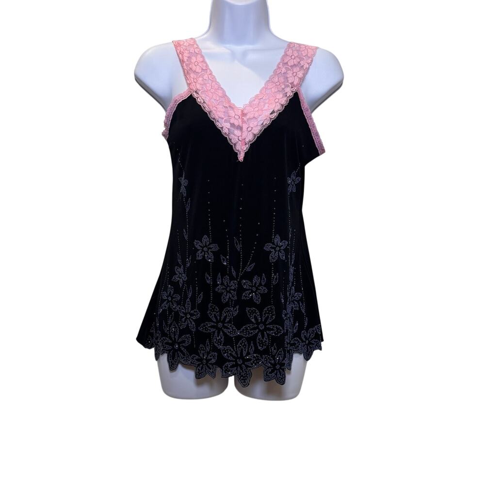 Midnight Garden Pink Lace Fairy Grunge Tunic Top